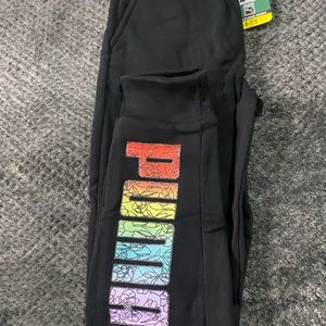 Puma Youth Black & Rainbow Jogger Sweatpants